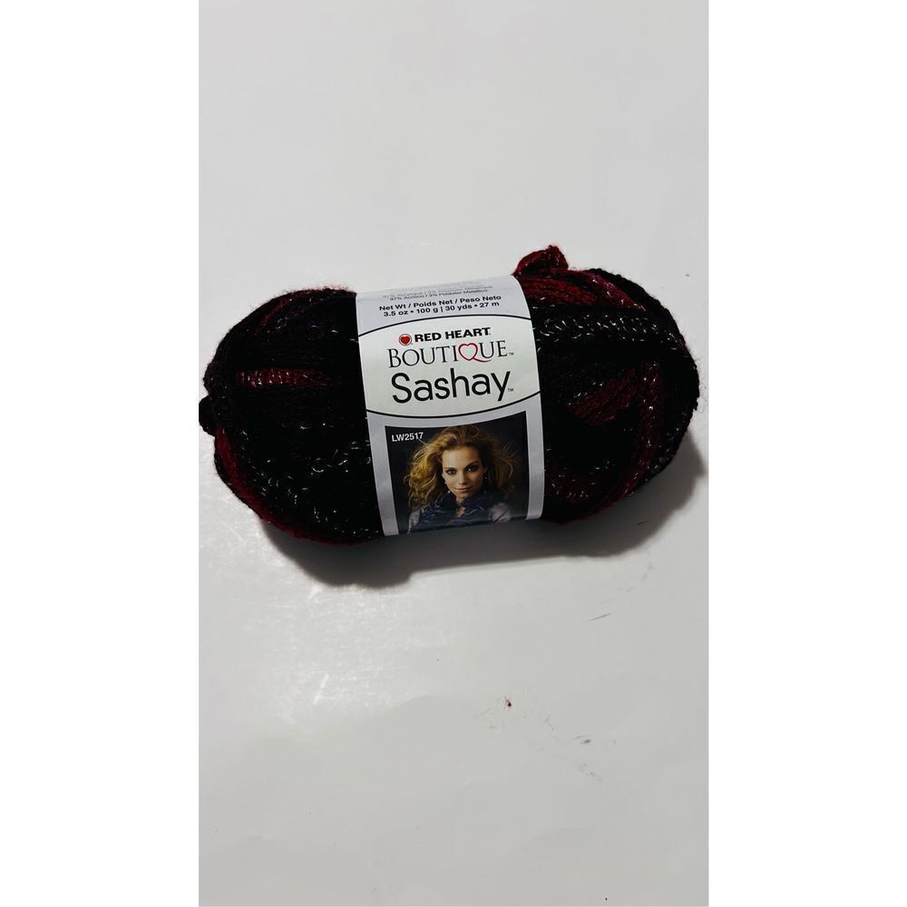 Red Heart Boutique SASHAY METALLIC Ribbon Yarn TANGO 1943 3.5 oz with pa…